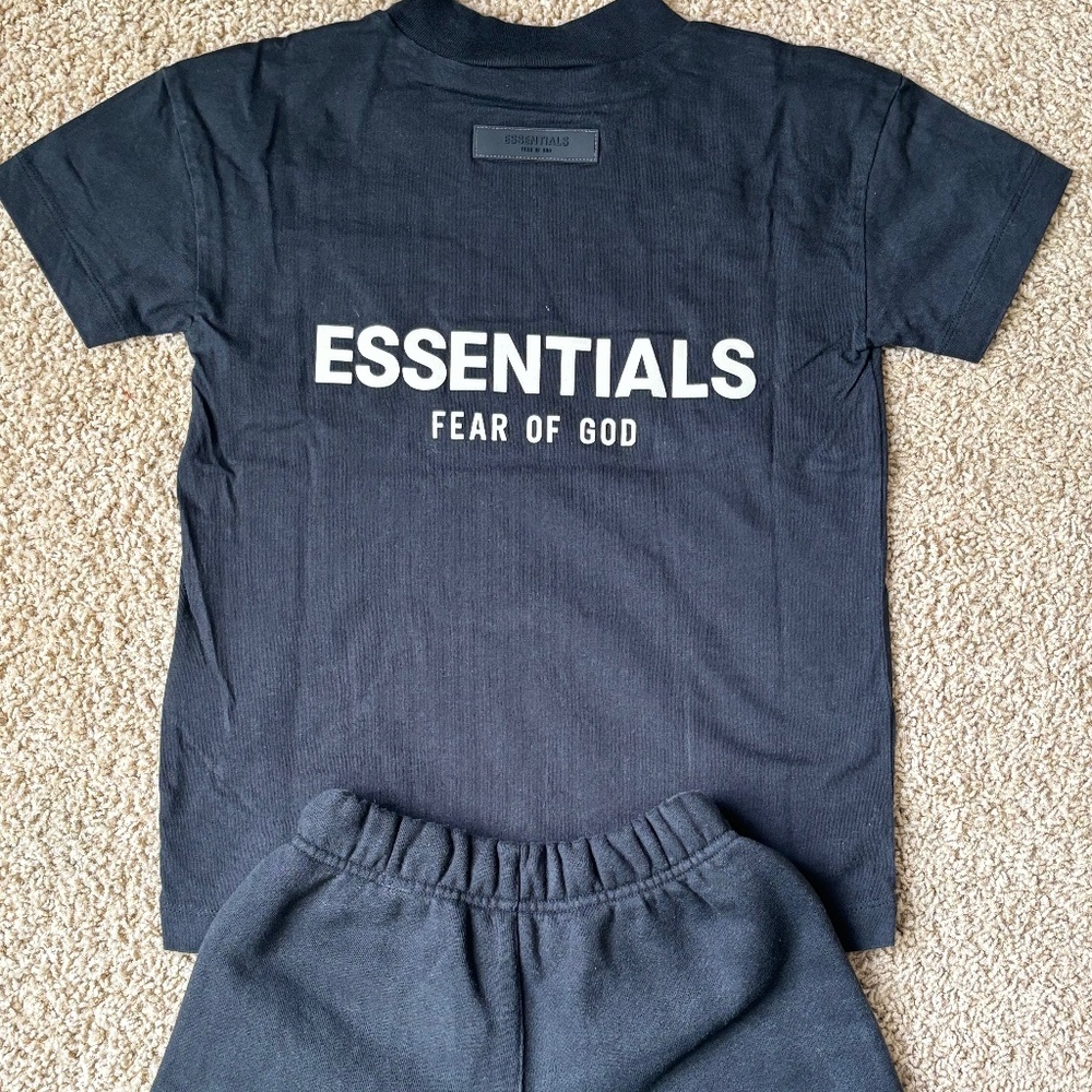 Youth Fear of God Essentials, Black Set, Size 6/7
